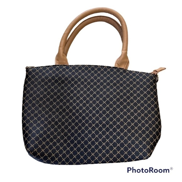 NEW small brown and camel colored zippered handbag - Picture 1 of 9